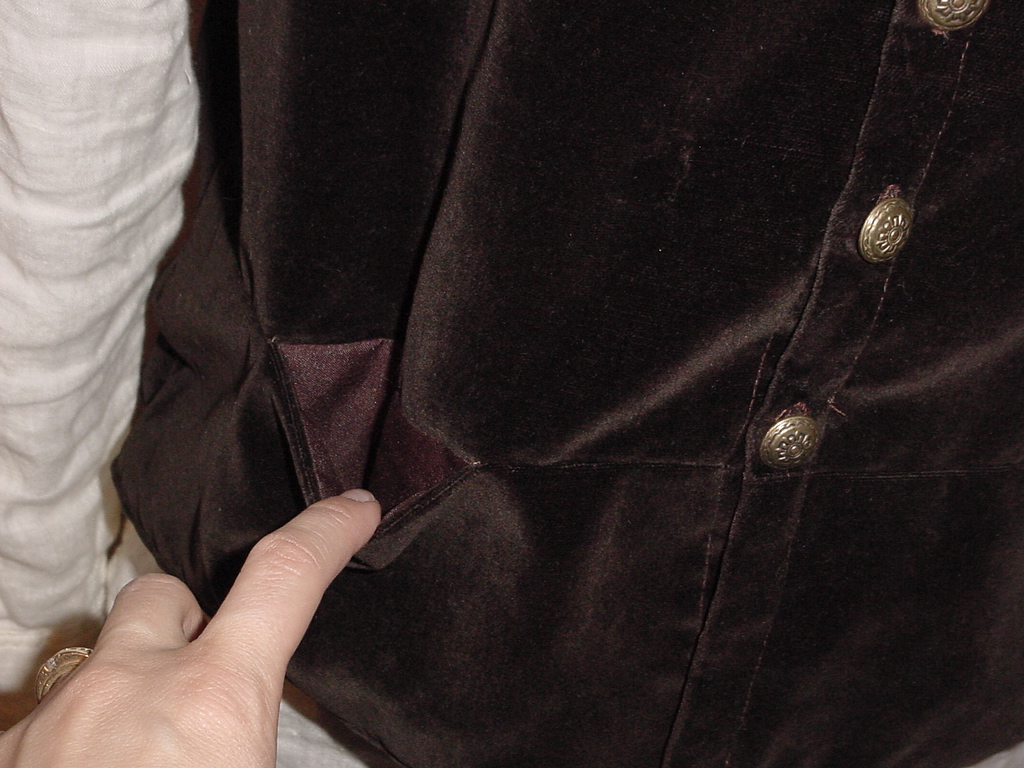Close up of vest waist front pocket