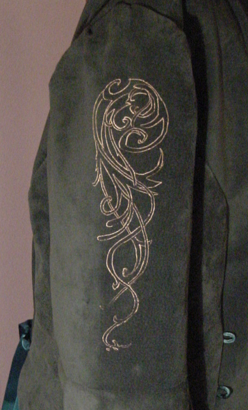 Design painted on the sleeve