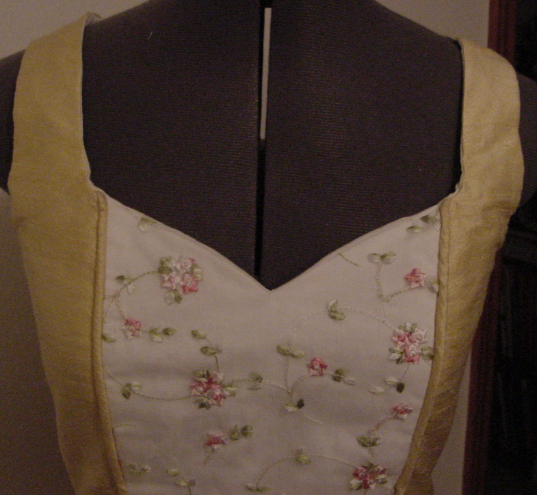 Close up of floral front panel